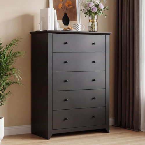 Black tall dresser bedroom - black,