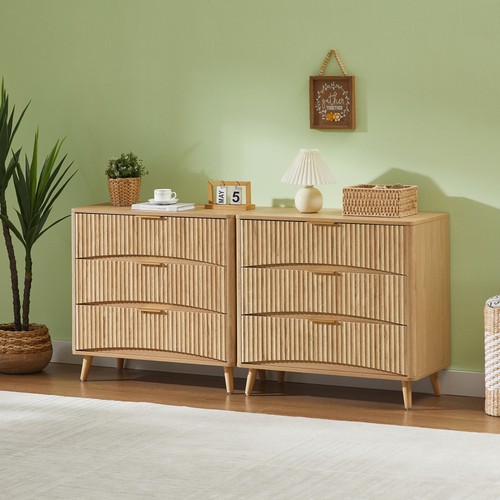 Fluted drawer dresser set - fluted, 3