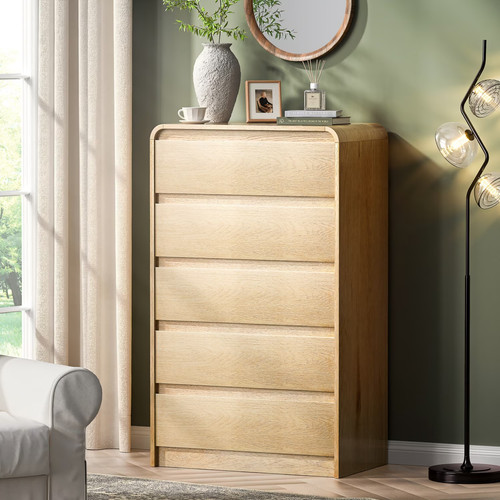Tall drawer wood dresser - wood,
