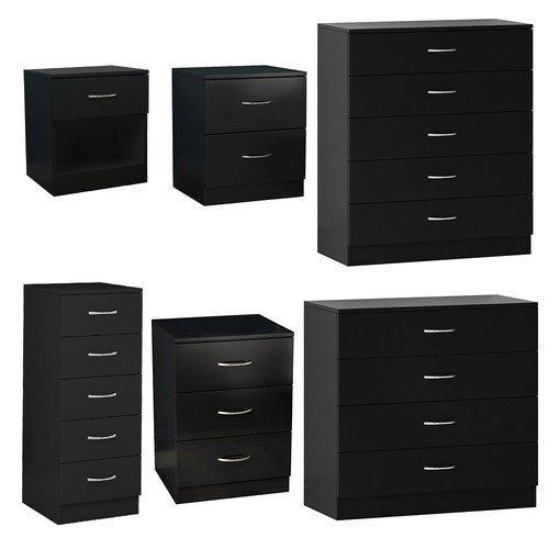 Chest drawers black 3 4 - drawers,