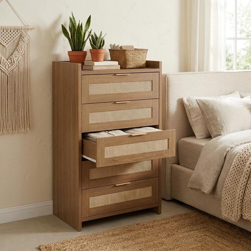 Boho rattan drawer dresser - 5,