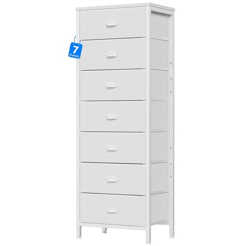 Furnulem white tall dresser - white,