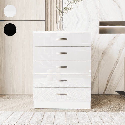 High gloss chest drawers - high, of