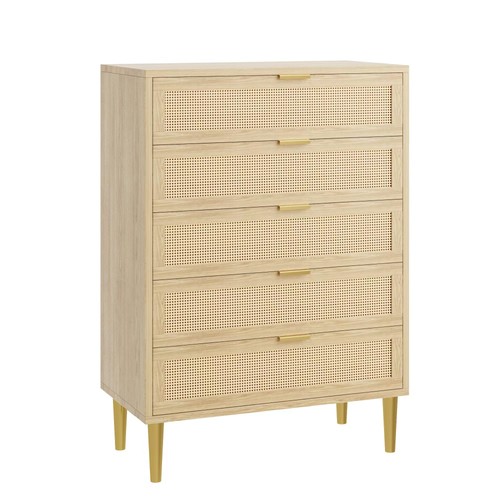 Rattan drawer tall dresser - drawer,